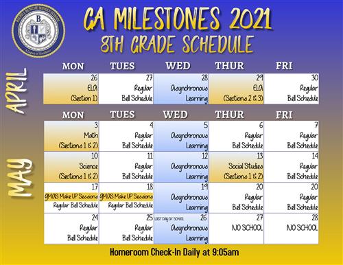 8th Grade Schedule